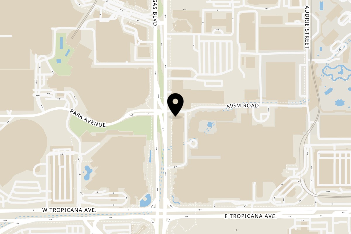 Map showing the location of Dirt Dog Las Vegas Strip – Showcase Mall on 3785 S Las Vegas Blvd Ste 208 in Las Vegas